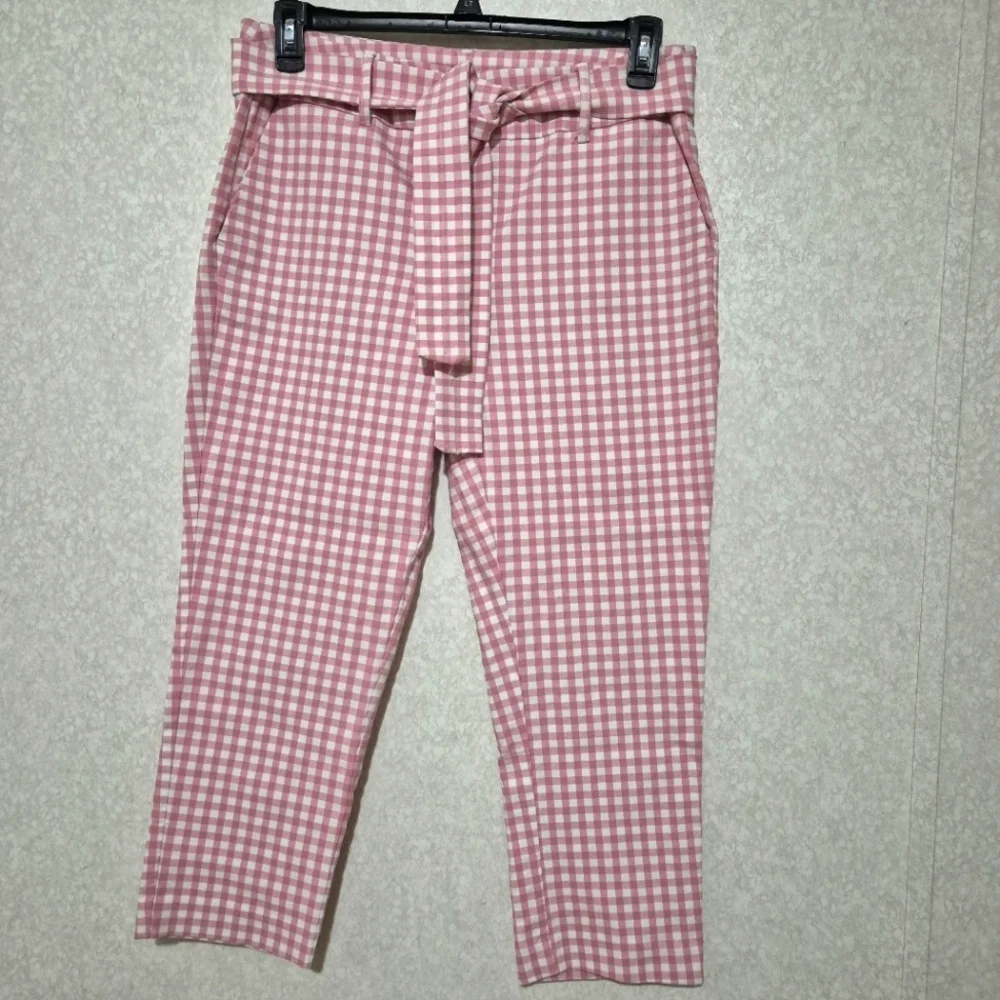 Jules & Leopold Pink Gingham Trousers..SIZE:L